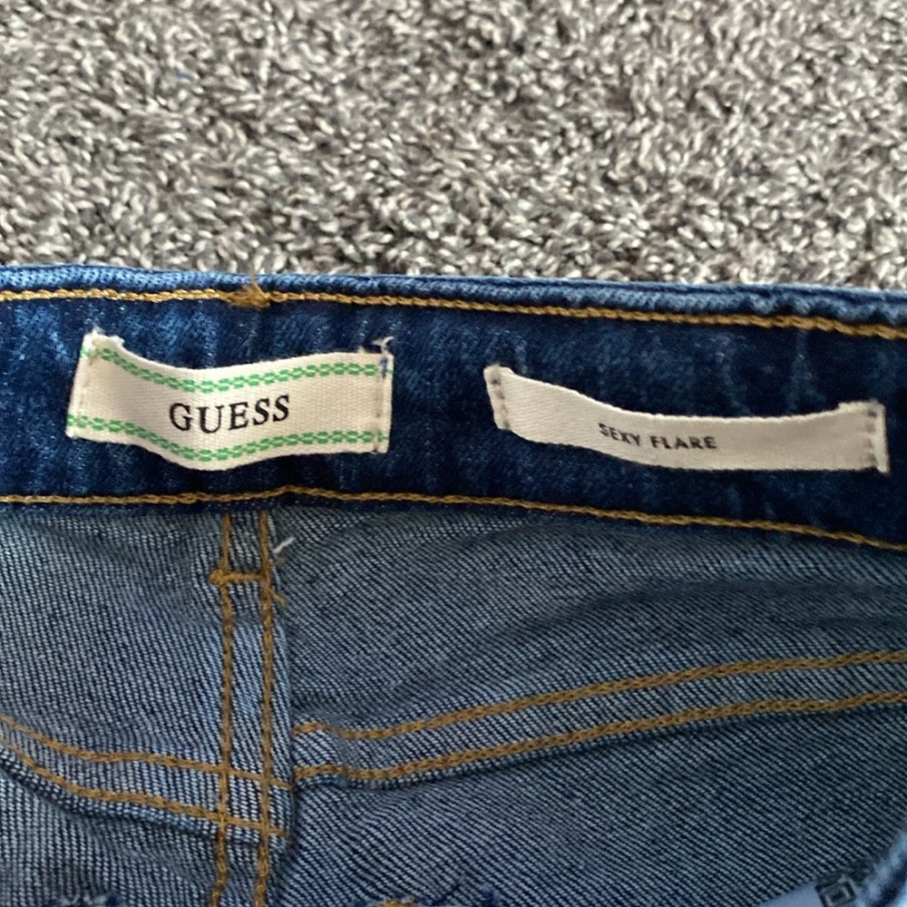 Guess Blue Flare Wide Leg Jeans - Picture 3 of 3